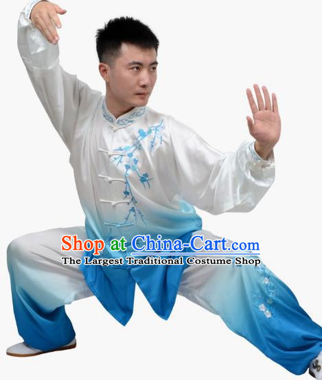 Tai Chi Clothes Winter Plum Herald Spring Embroidered Practice Clothes Spring And Summer Gradient Transitional Colors