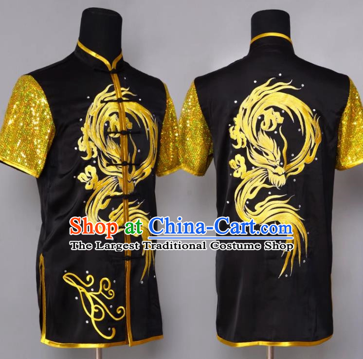 Martial Arts Performance Clothing Chinese Style Embroidery Short Sleeved Long Boxing Competition Performance Clothing Exercise Clothing Male