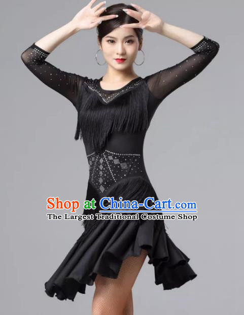 Latin Dance Skirt Performance Clothing Female Adult Modern Jazz Rumba Tassel Professional Competition Clothing Group Training Clothing