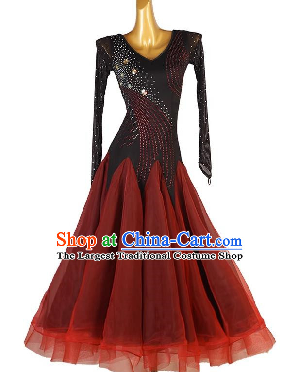 Modern Dance Skirt Dress High End Performance Competition Clothing Waltz Tango Dance Skirt Ballroom Dance Clothing