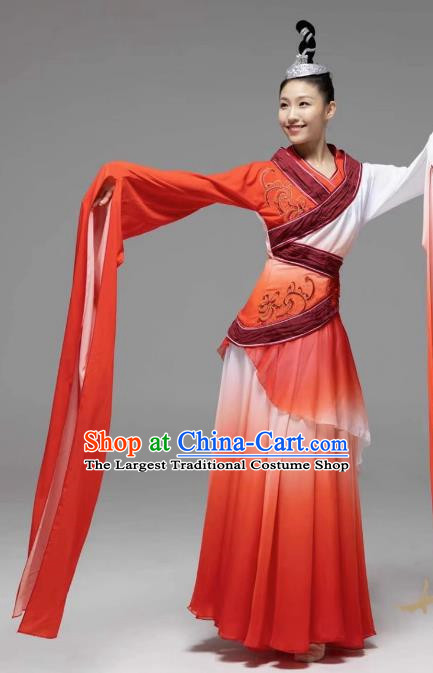 Niannujiao Red Classical Water Sleeve Dance Costume Hangzhou Physical Stage Party Female Performance Costume