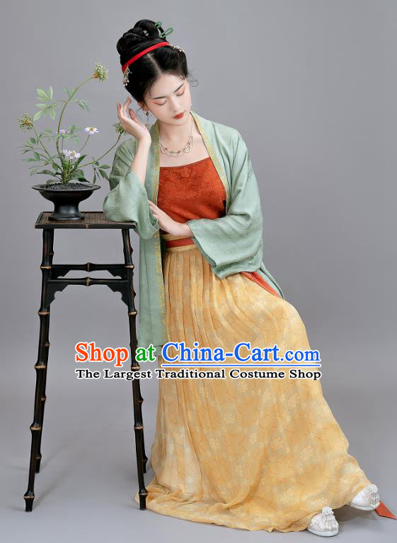 China Traditional Costumes Ancient Young Mistress Silk Dresses Woman Hanfu Song Dynasty Imperial Consort Clothing