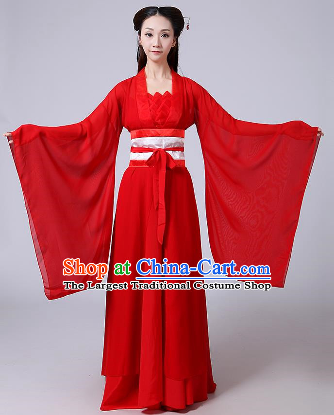 Heroine Little Dragon Girl White Liu Yifei Ancient Costume Seven Fairies Costume