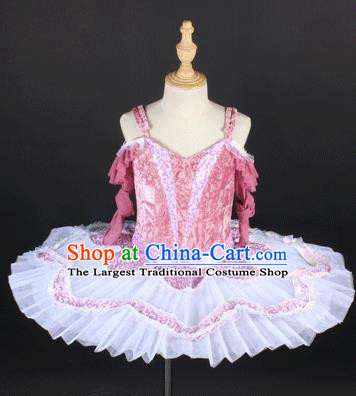 Children Spring And Summer Sequined Gauze Skirt Long Sleeved TUTU Ballet Dance Suspenders Performance Costume Stage Dress Female