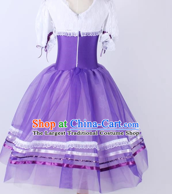 Children Court Style Lace Ballet Dance Skirt Long Skirt Yarn Skirt Performance Costume Stage Costume