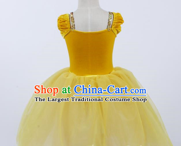 Children Sequined Gauze Skirt Ballet Dance Skirt Long Section Self Cultivation Princess Dress Performance Stage Outfit
