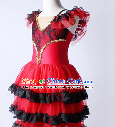 Women Gauze Skirt Lace Costume Stage Costume Ballet Dance Skirt Chiffon Lace Folk Dance Skirt