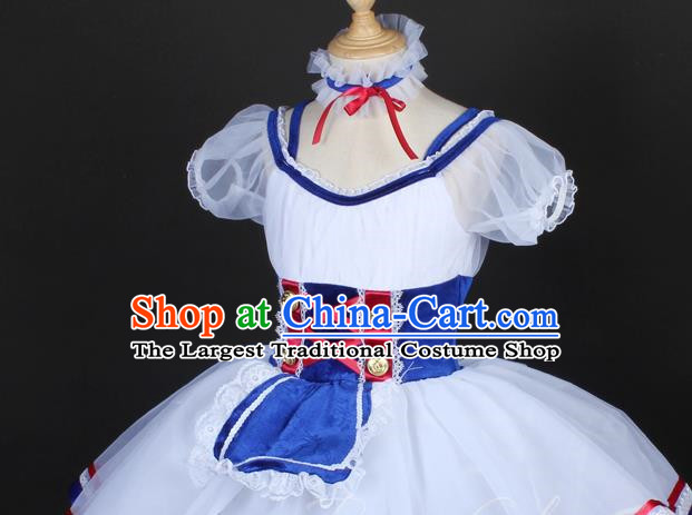 Children Girl Princess Dress Puff Sleeve Court Ballet Dance Skirt Stage Costume Performance Costume