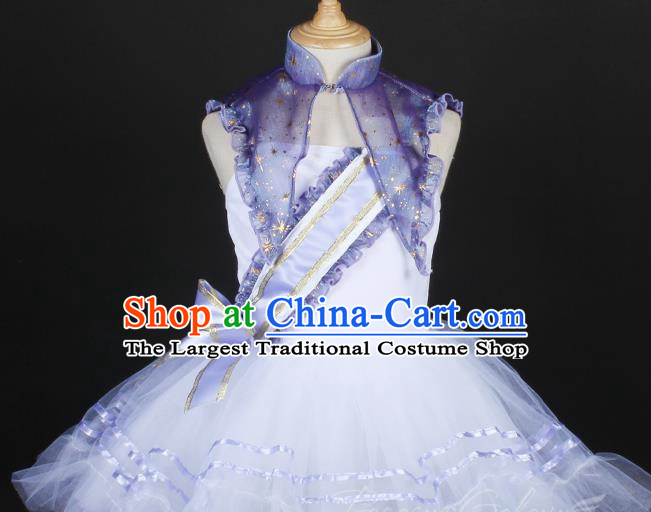 Children Spring And Summer Living Collar Princess Dress Performance Costumes Stage Costumes Event Costumes