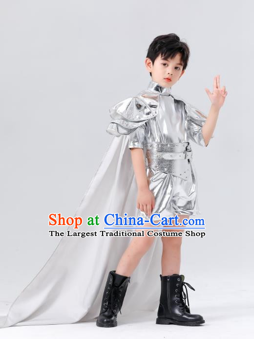 Boys Metaverse Technology Style Chasing Light Teenager Models Catwalk Fashion Children Car Models Show Trendy Clothes