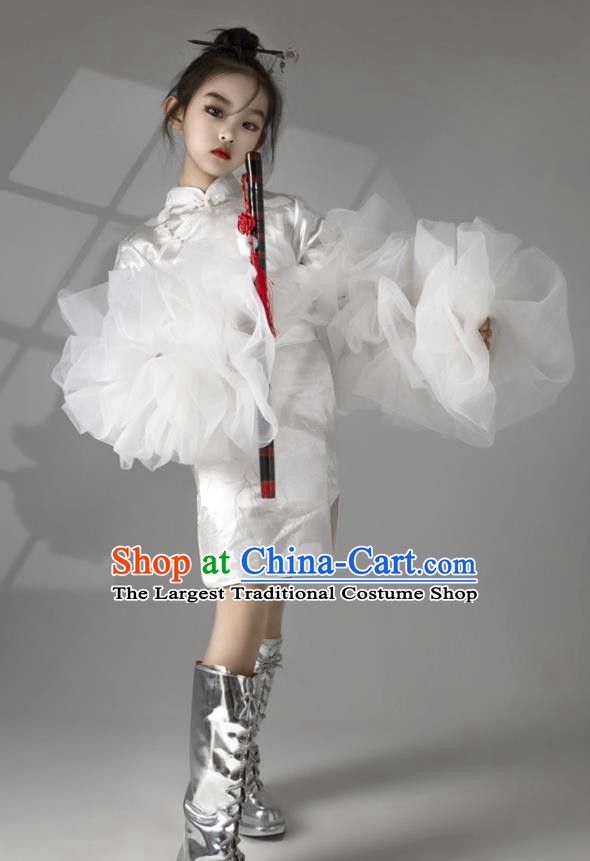 Girls Model Competition Catwalk Show Chinese Style Cheongsam Suit Children Performance Cos Clothing Classical Style