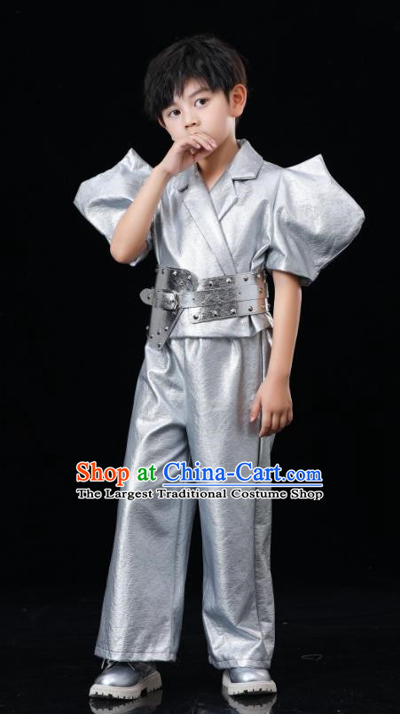 Boys Yuan Universe Technology Sense Performance Photography Clothing Children Catwalk Silver Technology Sense Performance Clothing Futuristic Fashion Clothing