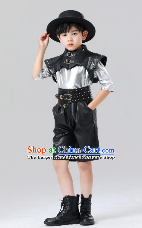 Children Metaverse Costume Boys And Girls Technology Sense Costume Silver Warrior Cool Sci Fi Catwalk Fashion Costume