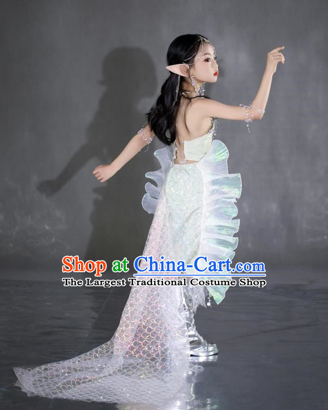 Mermaid Ji Sequined Mermaid Dress Girls Dress COS Mermaid Costume Children Ocean Wind Catwalk Costume Mermaid