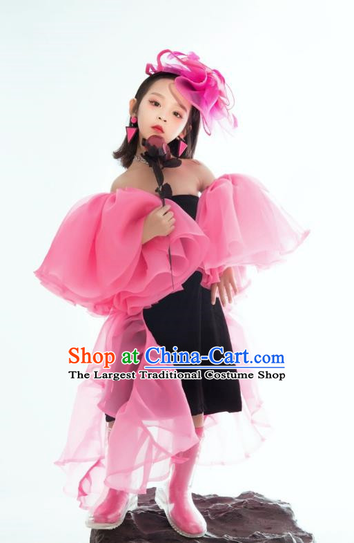 Girls Fashion Personality T Stage Catwalk Fashion Clothing Stage Performance Competition Children Model Photography Clothing Suit