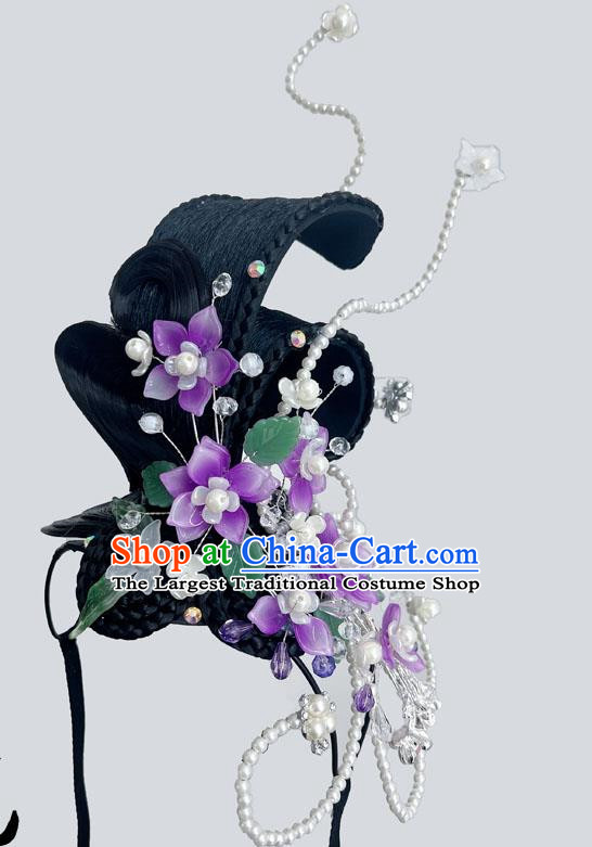 Flower God Dance Headgear Beijing Dance Academy Dance Stage Performance Wig Hair Accessories