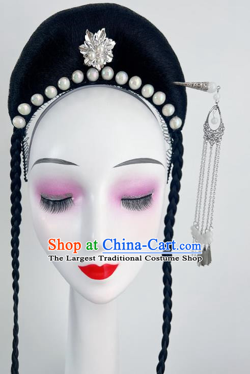 Chinese Classical Dance Headdress Caiwei Confucian Dance Drama Hair Comb Performance Costume Hair Ornament Hanfu Headdress Wig Bag Performance Headdress