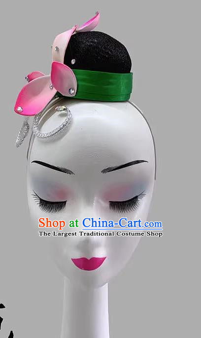 Chinese Classical Dance Headdress Flower Blooming Season Moves The Capital Chinese Wind Performance Performance Fan Dance Wig Hair Accessories