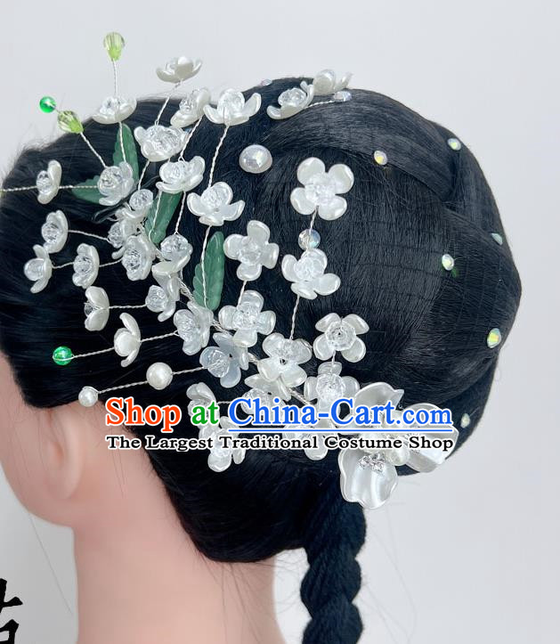 Classical Jasmine Dance Performance Headdress Flower Blooming Feelings Wig Hair Decoration Opening Group Dance Folk Dance Jewelry