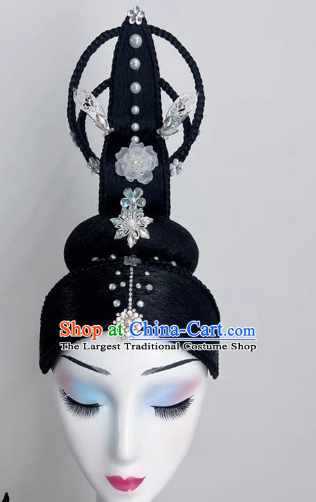 Chinese Classical Dance Headdress Dance Drama Yuren Zhaojun Costume Wig Hair Plays A Performance Drama Jewelry Headdress