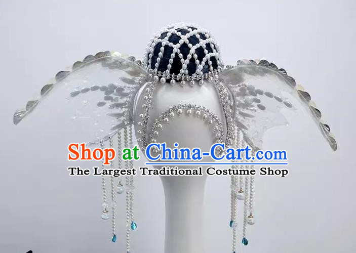 Modern Dance Mermaid Dance Headdress New Heavy Industry Beaded Tassel Forehead Chain Exotic Dance Headdress