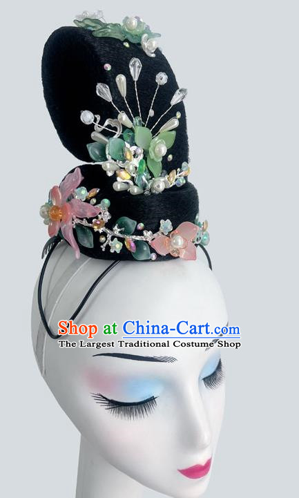 Chinese Classical Dance Picking Chrysanthemum Under The Eastern Fence National Style Dance Headdress Wig Hair Bun Art Examination Performance Solo Dance Headdress