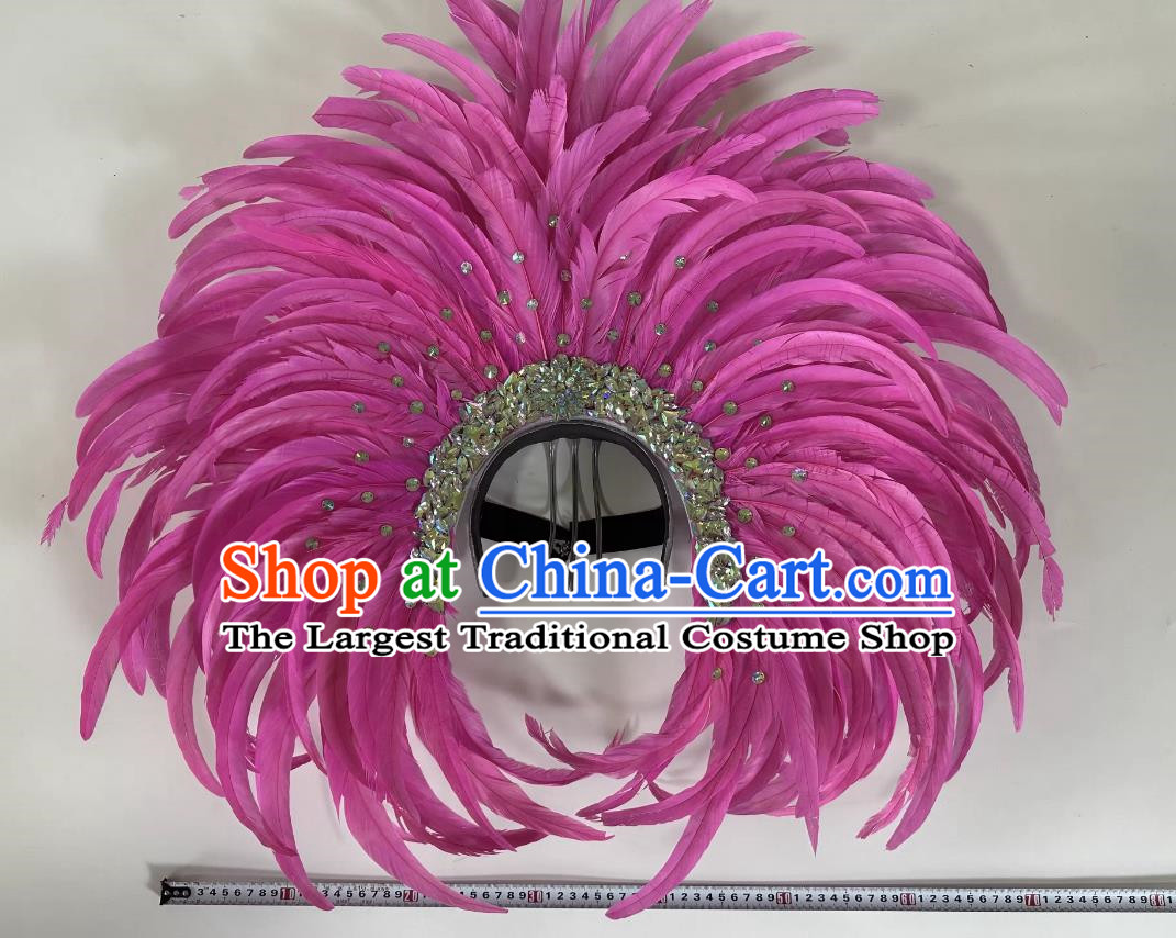 Opening Dance Performance Rose Red Feather Headdress Dance Team Samba Carnival Halloween