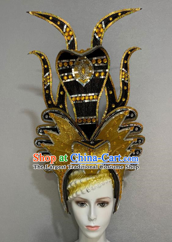 Chinese Style Opening Dance Performance Feather Headdress Dance Team Samba Costume Carnival Halloween