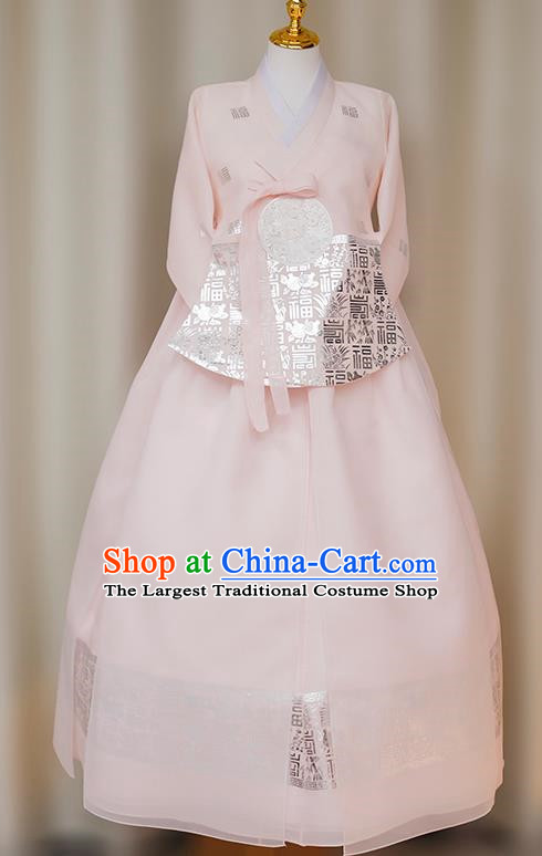 Korean Ladies Hanbok Ironing Silver Bridal Wedding Dress Performance Costume