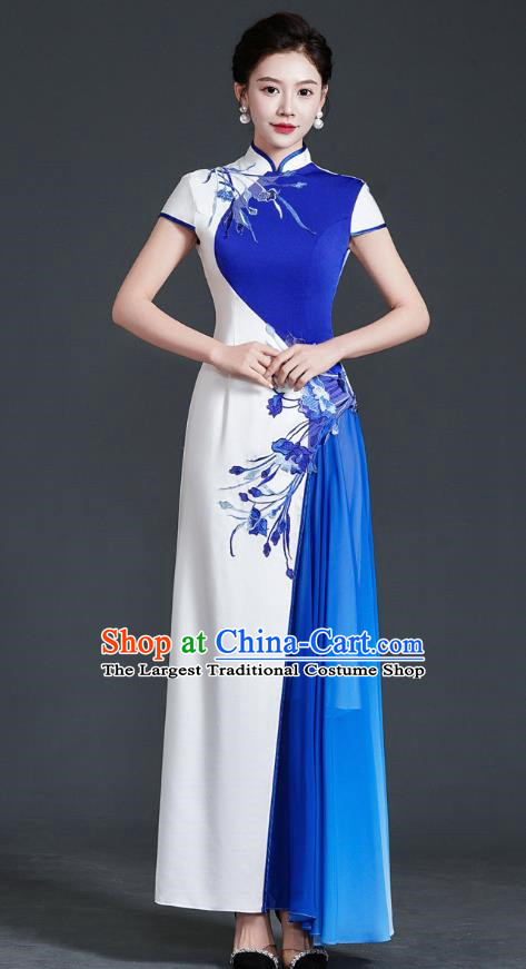 Top Catwalk Cheongsam Evening Dress Young Annual Meeting Model Team Temperament Costume