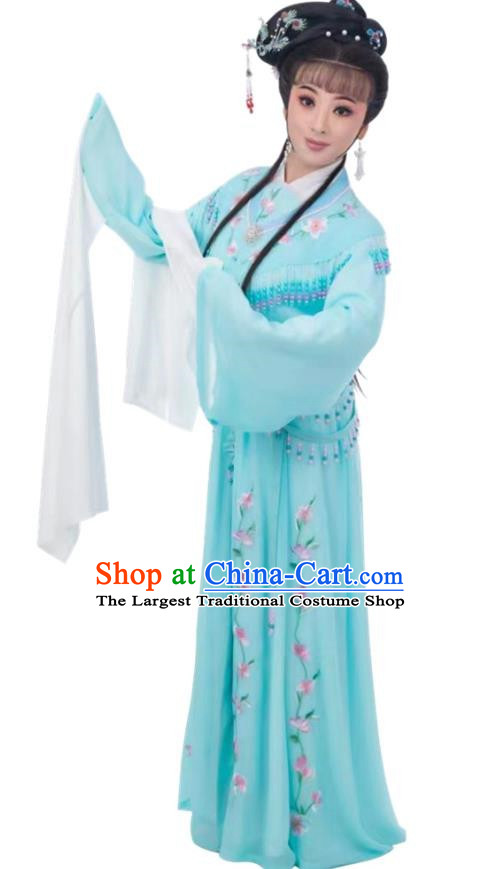 Blue Huadan Costume Yue Opera Miss Xiaodan Costume Chinese Style Ancient Costume