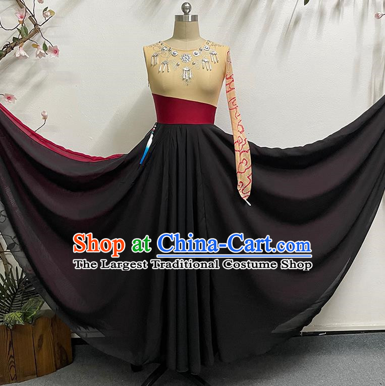 Peacock Dance Big Swing Practice Skirt Practice Clothing Solo Dance Performance Clothing Yikao Xishuangbanna Flower Waist Dai Dance