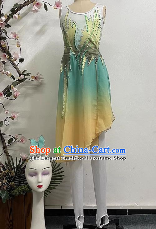 Taoli Cup National Folk Dance Green Dance Women Solo Dance Performance Costume Practice Art Examination Performance Costume