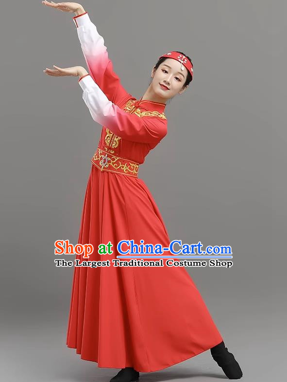 China Mongolian Performance Clothing Self Cultivation Ethnic Style Performance Clothing Elegant Big Swing Art Test Female Adult Dance Clothing