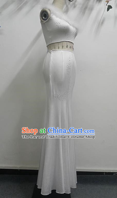 Taoli Cup Repertoire Yuebird Performance Costume Peacock Dance White Fishtail Skirt Bag Hip Art Test Female Dai Dance Costume