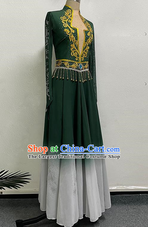 China Xinjiang Uyghur Dance Ethnic Swing Skirt Performance Costumes Women Grading Practice Costumes Uyghur Stage