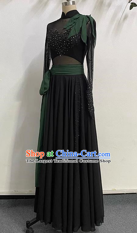 China Classical Elegant Long Skirt Big Swing Self Cultivation Practice Skills Test Dance Modern Performance Clothing Female