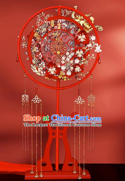 Wedding Fan Group Fan Wedding Bride Xiuhe Double Sided Embroidery Hi Fan Out Wedding Fan Chinese Wedding Fan Female Embroidery