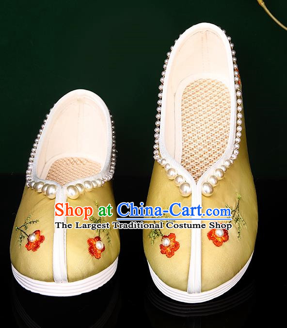 Women Hanfu Silk Embroidered Cloth Shoes