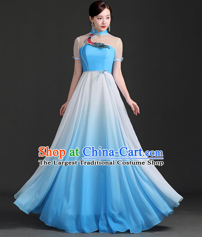 Chinese Design Improved Catwalk Cheongsam Costumes Chorus Performance Dress Adult Dress