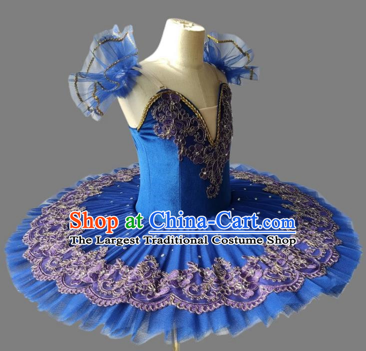 Professional Ballet Skirt Girls TUTU Skirt Sleeping Beauty Little Swan Costume Blue Performance Costume