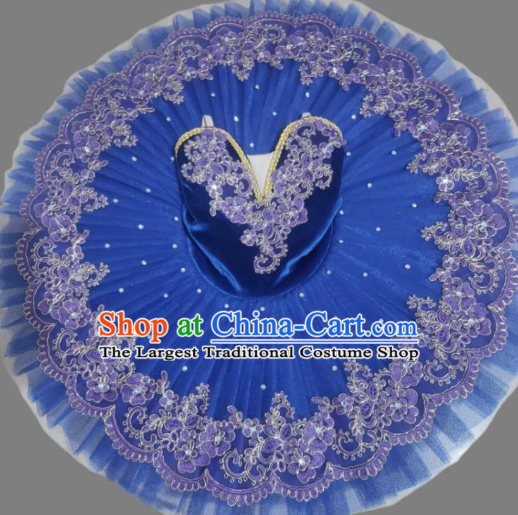 Professional Ballet Skirt Girls TUTU Skirt Sleeping Beauty Little Swan Costume Blue Performance Costume