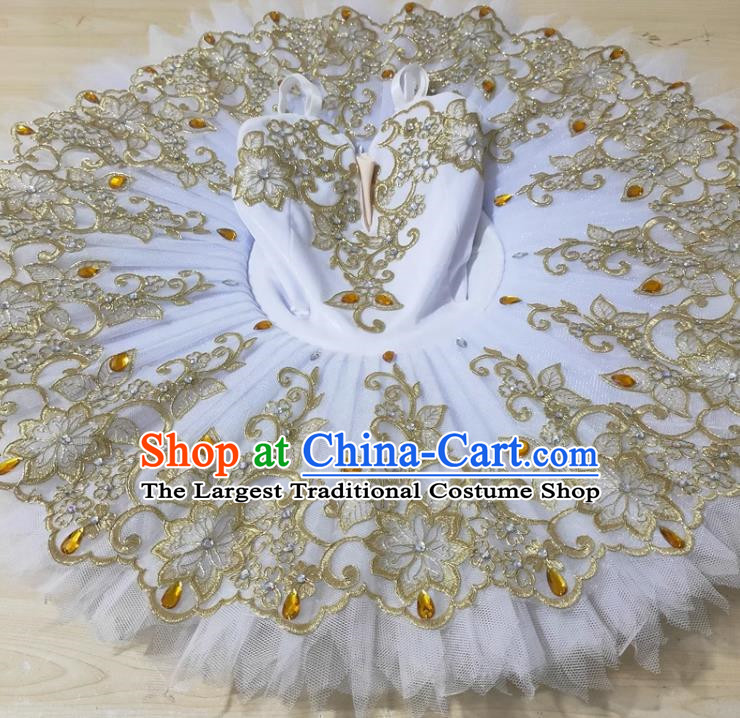 White Girls Professional Ballet Skirt Dance Costume Children Swan Lake Performance Costume Tutu Skirt Children Little Swan Tutu Skirt