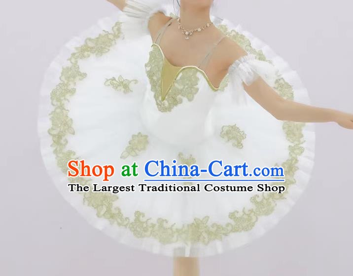 White Tutu Skirt Four Little Swan Lake Children Tutu Gauze Skirt Competition Shows Adult Ballet Costumes