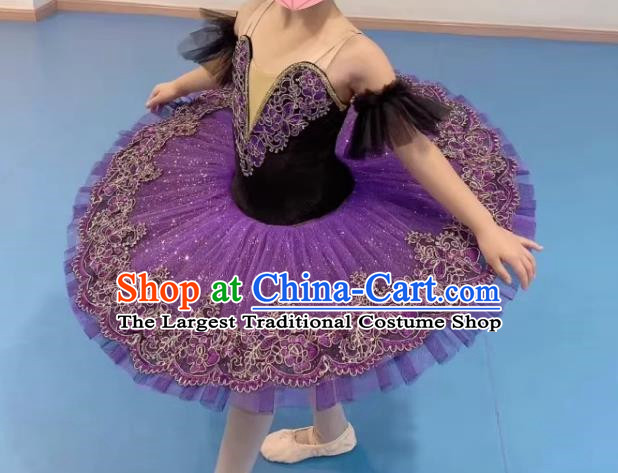 Professional Swan Lake Dance Performance Costumes Children Ballet Skirt Girls Tutu Skirt Lilac Sleeping Beauty Costumes