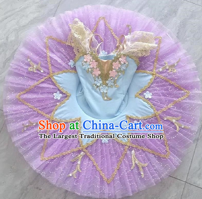 Children Flower Fairy Sleeping Beauty Professional Ballet Skirt Costumes Girls Ballet TUTU Gauze Skirt Petit Skirt