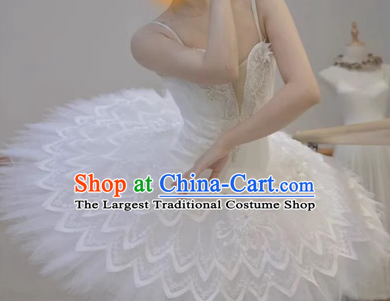 Tutu White Ballet Skirt Adult Professional Gauze Skirt Children Fluffy Little Swan Girls Swan Lake Performance Clothing