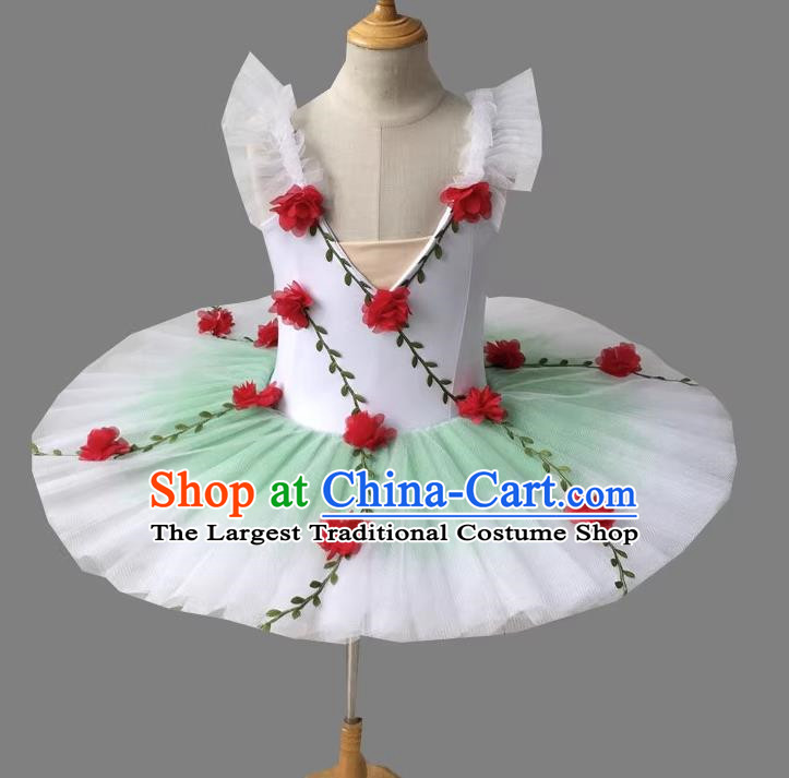 Ballet Skirt Gradient Tutu Skirt Children Swan Lake Girls Fluffy Professional Little Swan Suspenders Costumes