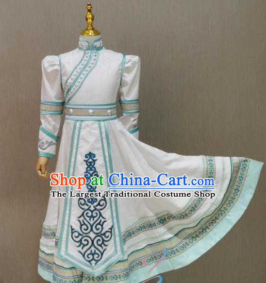 Blue Children Mongolian Dance Costume Happy Sunshine Girl Solo Mongolian Costume Female Skirt