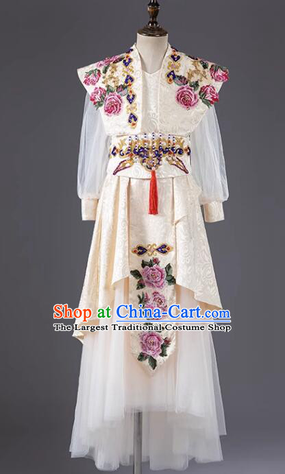 Top China Show Embroidered Costume Children Catwalks Clothing Model Contest Dress